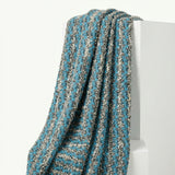Blue Textured Bouclé, Poly-Cotton