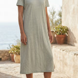100% Linen Jersey Knit Fabric, 170 gsm, 165 cm — Grey