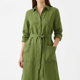Linen Viscose Woven Fabric, 190 gsm, 160 cm — Green