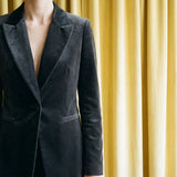 Polyester Stretch Velvet Fabric, 220 gsm — Grey
