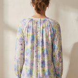 Pastel Blue Bold-Floral Jersey Knit, Viscose
