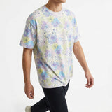 Pastel Blue Bold-Floral Jersey Knit, Viscose