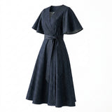 Dark Grey Marl Denim, Viscose-Poly