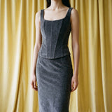 Dark Grey Marl Velvet, Polyester, 200 gsm