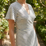 Cream Stripes Bouclé, Cotton-Poly