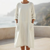 100% Polyester Linen-Look Fabric, 210 gsm, 150 cm — White