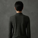Dark Grey Horizontal-Stripe Jersey Knit, Cotton-Modal