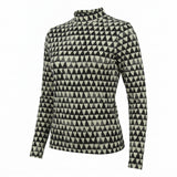 Black Geometric-Triangle Jersey Knit, Cotton-Viscose