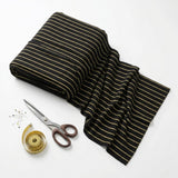Gold Horizontal-Stripe Rib Knit, Poly-Cotton