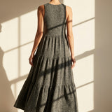 Dark Grey Marl Rib Knit, Viscose-Poly, 270 gsm, 160 cm