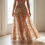 Cream Bold-Floral Lace, Nylon-Viscose