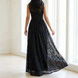 Black Openwork Lace, Nylon-Cotton