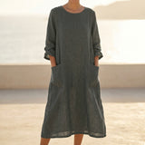 Dark Grey Marl Linen-Look, Polyester, 100 gsm