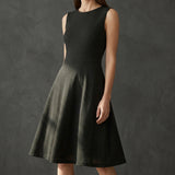 Dark Grey Horizontal-Stripe Mesh, Polyester
