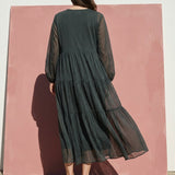 Light Grey Dots Mesh, Polyester, 90 gsm