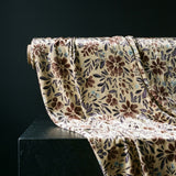 Brown Floral Velvet, Cotton-Poly