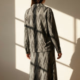 Black Zigzag Interlock Knit, Viscose-Spandex