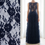 Navy Floral Lace, Nylon, 98 gsm