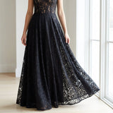 Black Floral Lace, Nylon, 130 gsm
