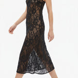 Black Floral Lace, Nylon, 135 gsm