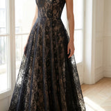 Black Floral Lace, Nylon, 135 gsm