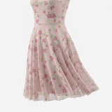 Pink Flowers Mesh, Polyester
