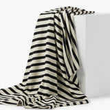 Black Horizontal-Stripe Scuba Knit, Modal-Poly