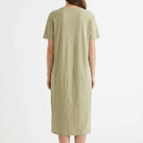 Linen Stretch Jersey Knit Fabric, 260 gsm, 155 cm — Khaki