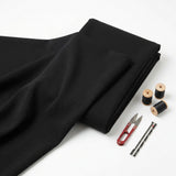 Viscose Nylon Stretch Ponte Knit Fabric, 360 gsm, 162 cm — Black