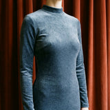 Blue Heathered-Marl Velvet, Poly-Viscose