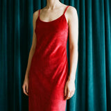 Cotton Polyester Velvet Fabric, 240 gsm, 170 cm — Red