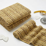 Gold Horizontal-Stripe Bouclé, Polyester