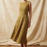 Yellow Plaid Bouclé, Polyester