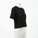 Black Marl Rib Knit, Cotton-Poly, 240 gsm