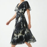 Black Abstract Chiffon, Polyester