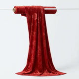 Red Tone-on-Tone Floral Velvet, Polyester