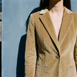 Stretch Velvet Fabric, 510 gsm, 190 cm — Khaki