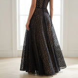 Black Openwork-Diamond Lace, Polyester