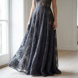 Black Floral Lace, Nylon-Cotton