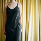 Dark Grey Heathered-Marl Velvet, Poly-Cotton