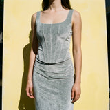 Dark Grey Heathered-Marl Velvet, Polyester, 320 gsm