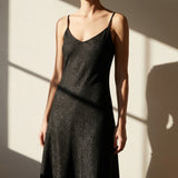Black Glitter-Stripe Rib Knit, Poly-Metallic