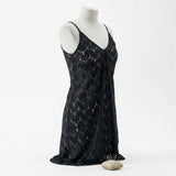 Black Openwork Lace, Polyester, 132 gsm