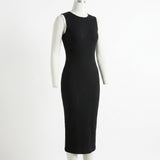 Black Rib Knit, Poly-Viscose