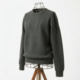 Dark Grey Marl Rib Knit, Poly-Cotton, 403 gsm