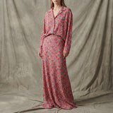 Red Floral Jersey Knit, Polyester