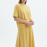 Yellow Marl Piqué Knit, Cotton-Linen