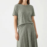 Grey-Green Marl Jersey Knit, Linen