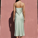 100% Polyester Satin Fabric, 200 gsm, 150 cm — Green