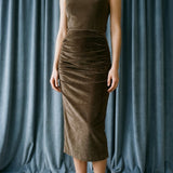 Brown Heathered-Marl Velvet, Polyester